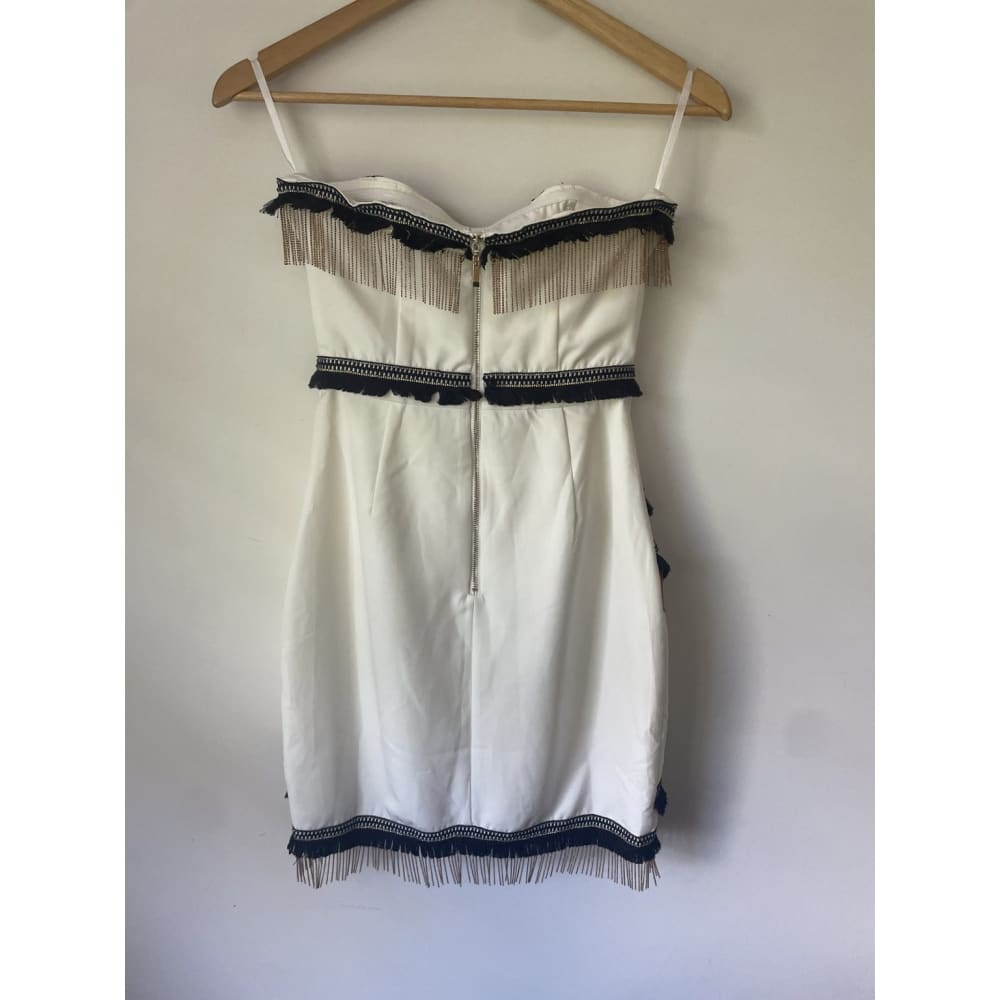 Runaway the label xs strapless fringed dress - dresses clothing & fashion - condition: used - dresses women’s apparel