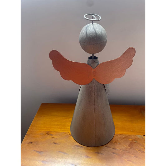 Rustic metal angel candle holder - candle holders candle - candle holders - candles & holders - home & living