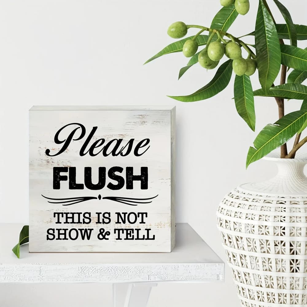 Please flush pvc block sign - novelty signs home&living materials