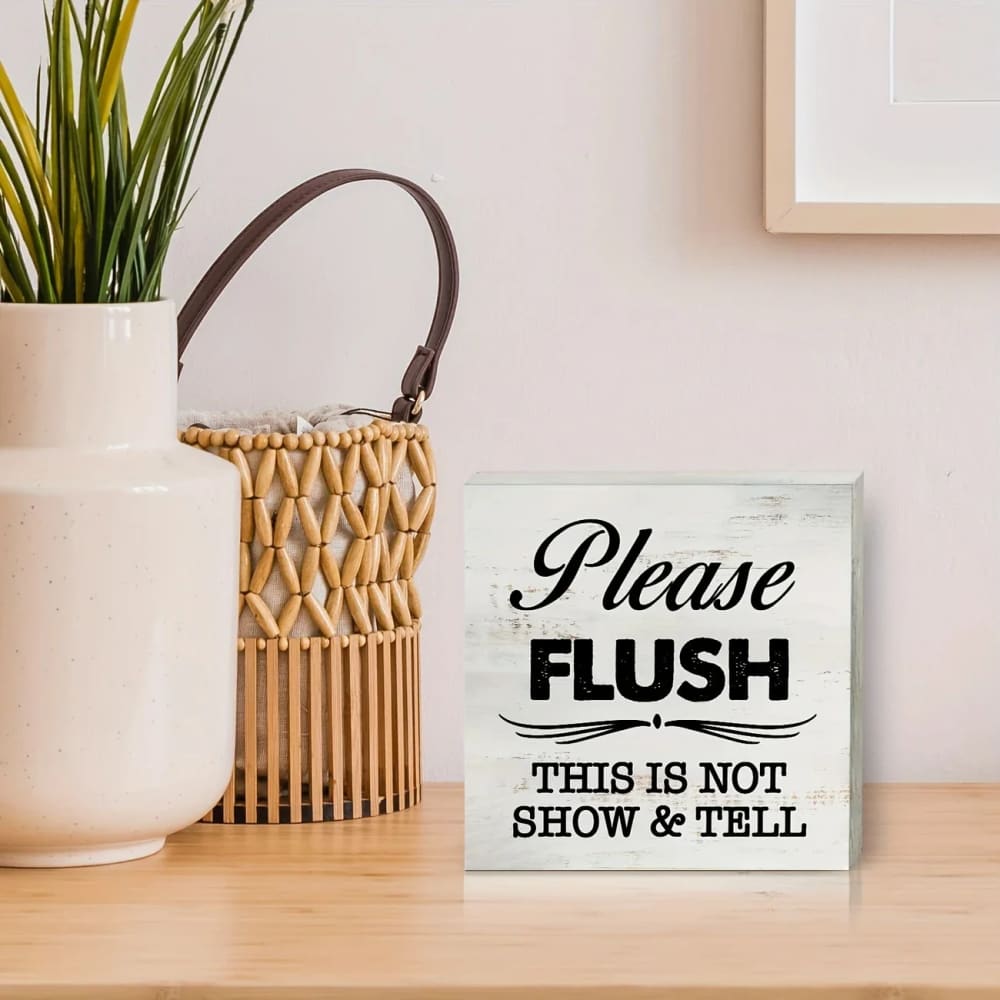 Please flush pvc block sign - novelty signs home&living materials