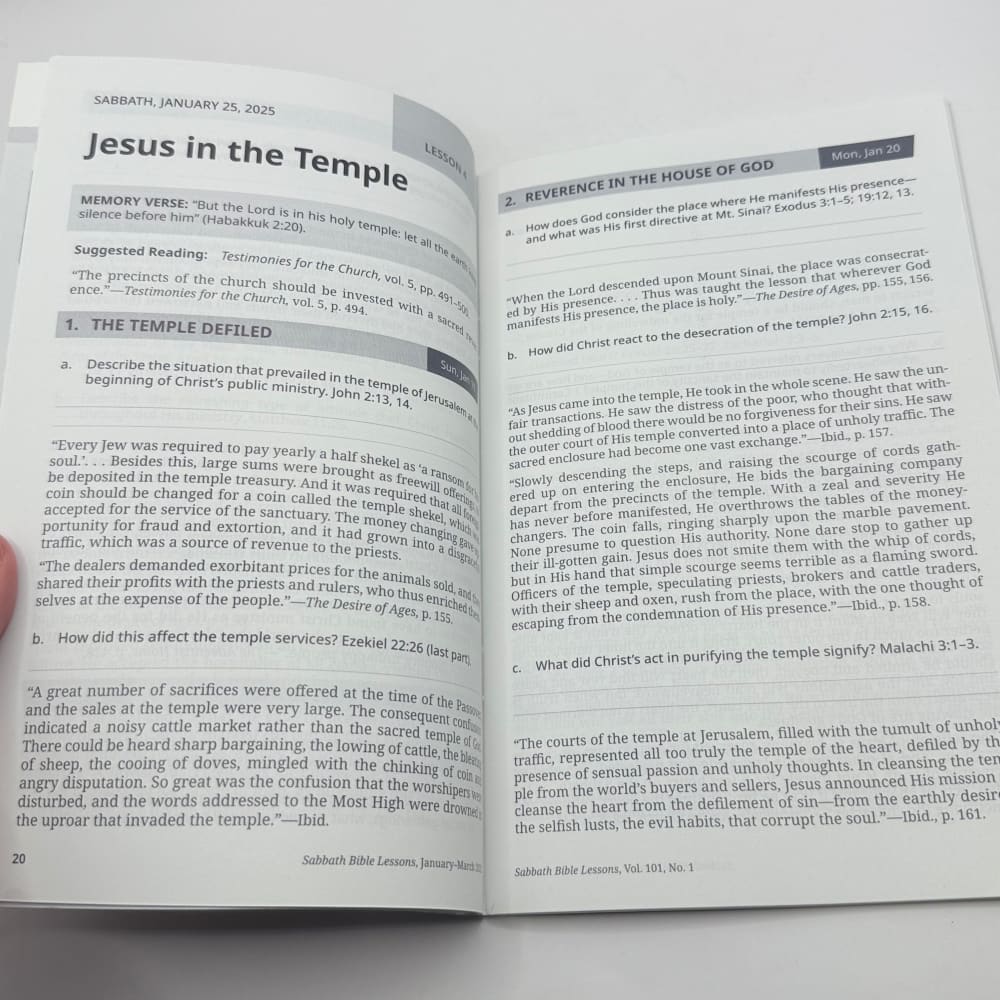 Sabbath bible lessons: the gospel according to john (part one) – 2025 jan-mar senior division study guide - print books