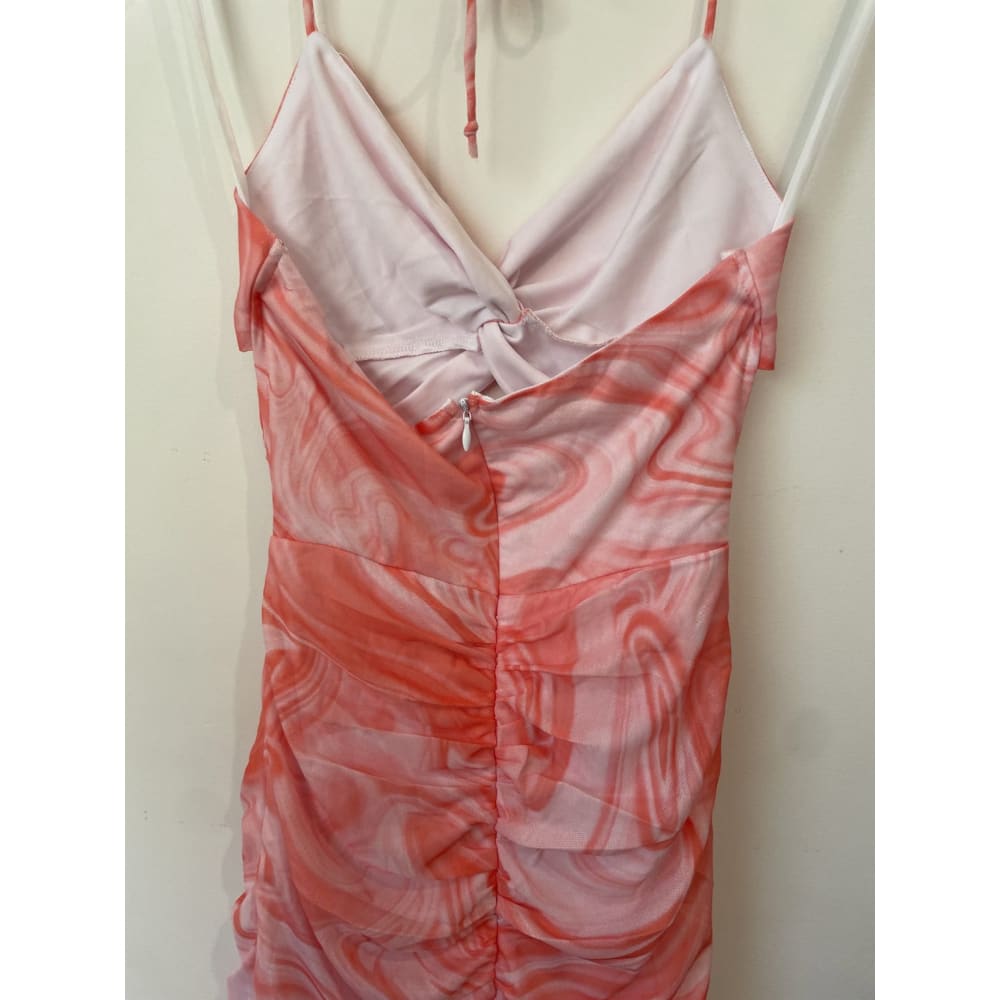 Bnwt saints + secrets size 6 halterneck rouched dress - dresses clothing & fashion - dresses women’s apparel