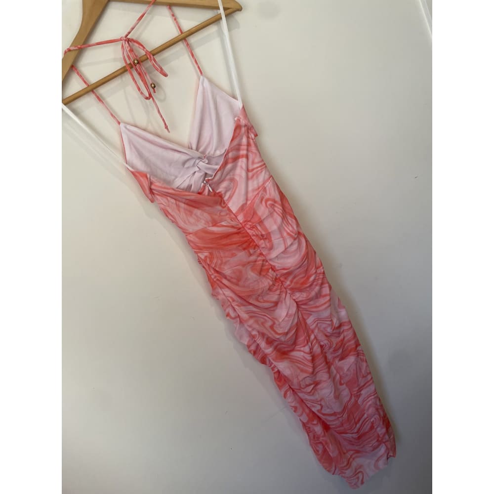 Bnwt saints + secrets size 6 halterneck rouched dress - dresses clothing & fashion - dresses women’s apparel