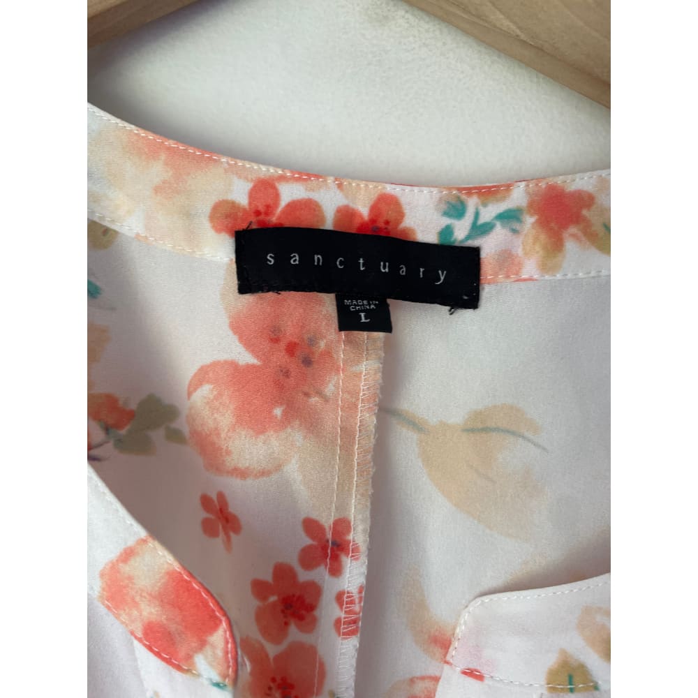 Sanctuary size l coral floral sleeveless top - tank tops condition: used - top women’s apparel