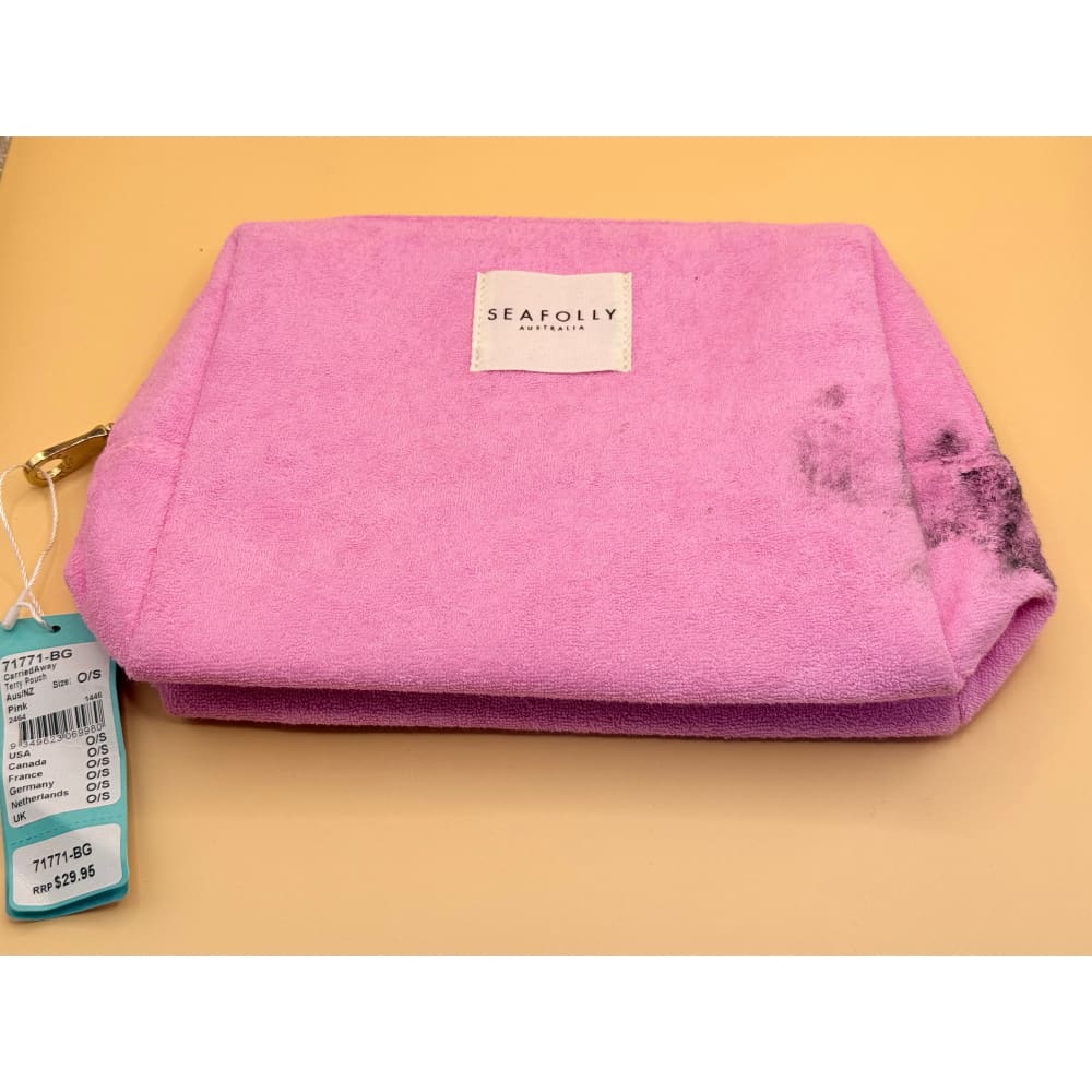 Seafolly terry cosmetic pouch pink (damaged) - cosmetic & toiletry bags home&living materials