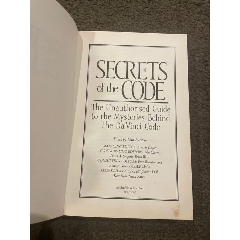 Secrets of the code: the unauthorised guide to the mysteries of the da vinci - print books book - literature