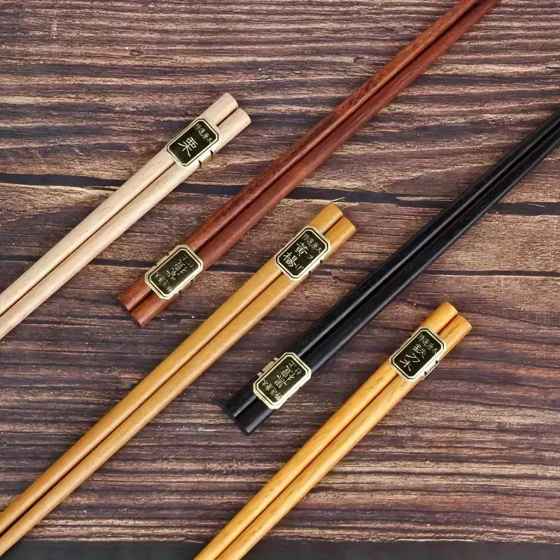 Set of 5 wooden chopsticks – natural reusable dining set - chopsticks home&living materials