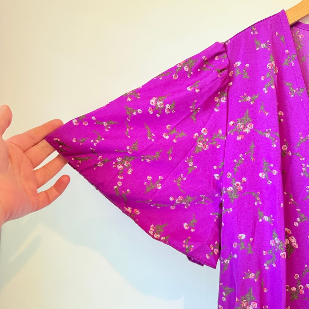 Shein curve 0xl purple floral print wrap midi dress - dresses top women’s apparel