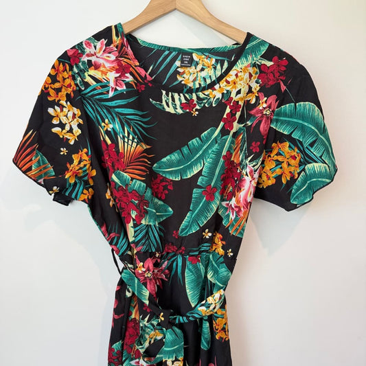 Shein curve size 1xl tropical floral print midi dress - dresses top women’s apparel