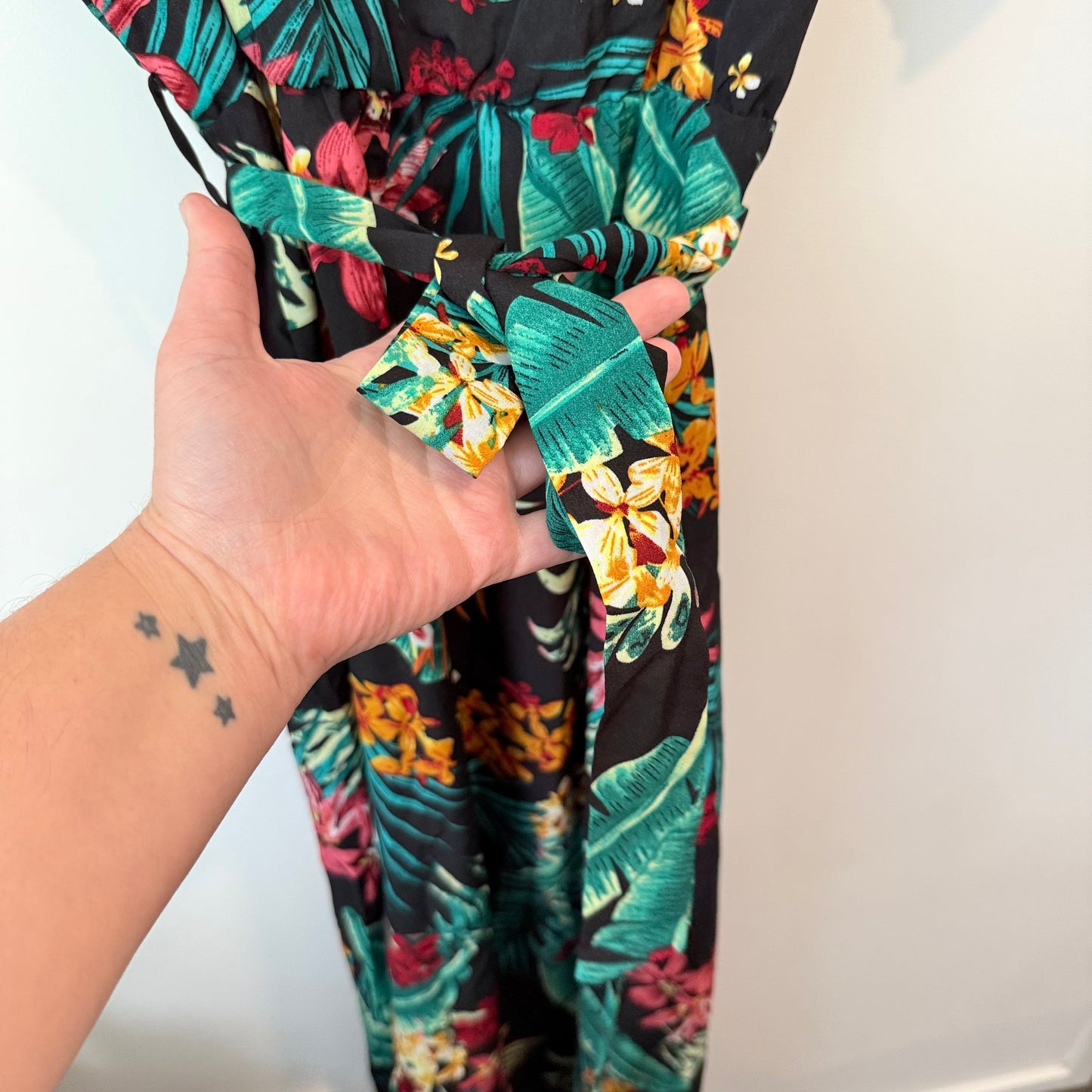 Shein curve size 1xl tropical floral print midi dress - dresses top women’s apparel