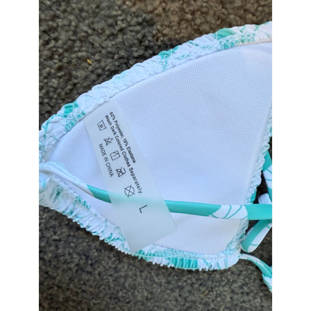 Shein swim size l floral tie back bikini top – summer-ready with adjustable fit - swimwear tops special categories