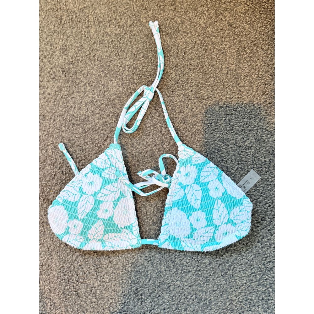 Shein swim size l floral tie back bikini top – summer-ready with adjustable fit - swimwear tops special categories