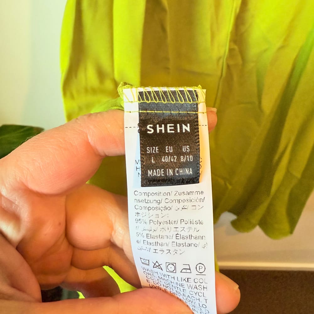 Shein size l lime green puff sleeve midi dress - dresses top women’s apparel