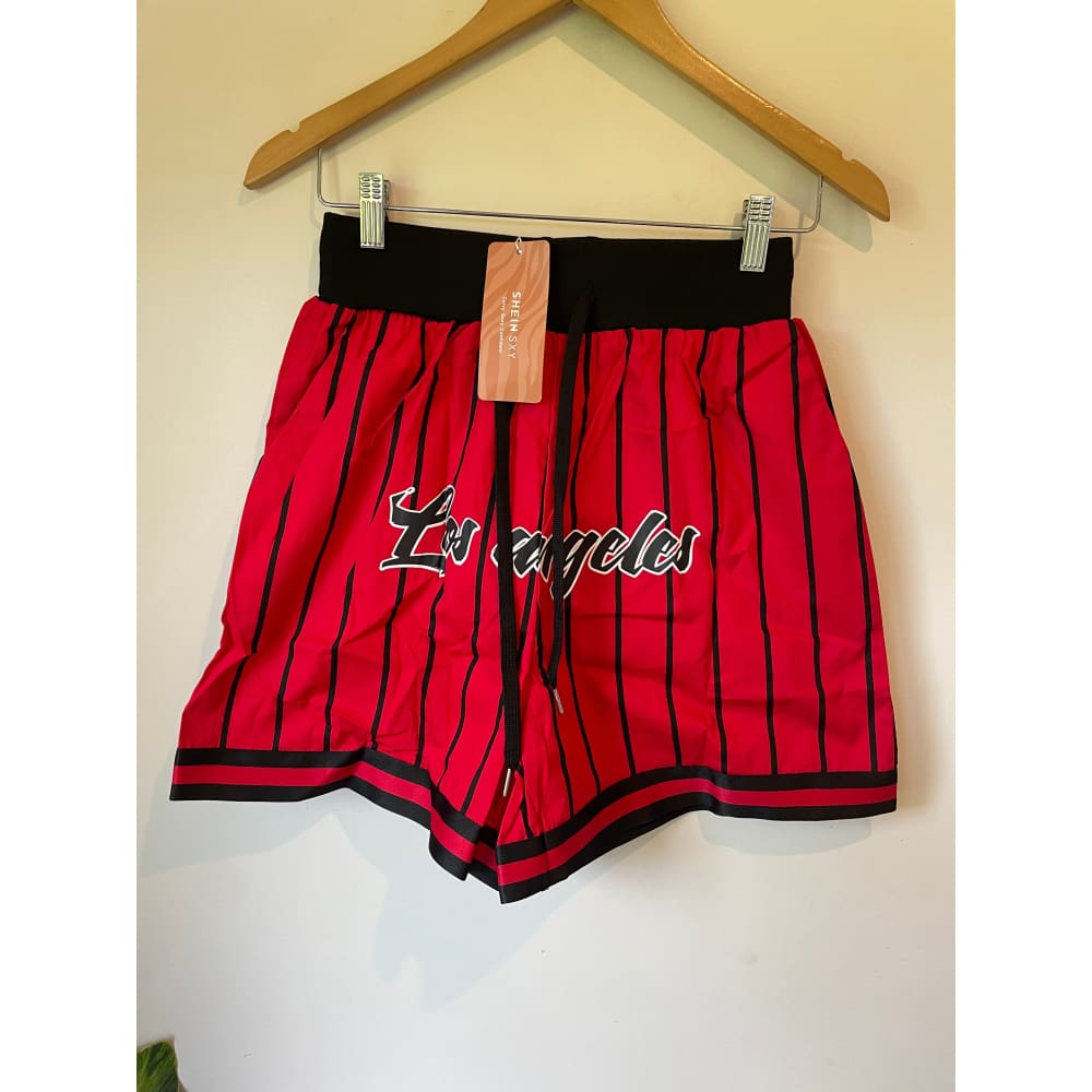 Shein sxy los angeles red lounge shorts size s - shorts bottom - clothing & fashion - shorts womenâs apparel