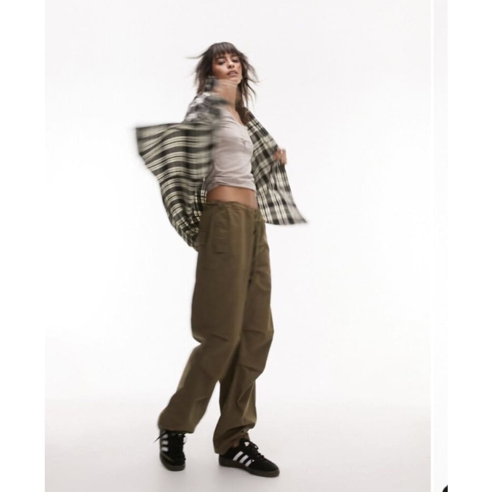 Top shop size 6 check shirt in monochrome - 6 - clothing tops clothing & fashion - long sleeve - top womenās apparel