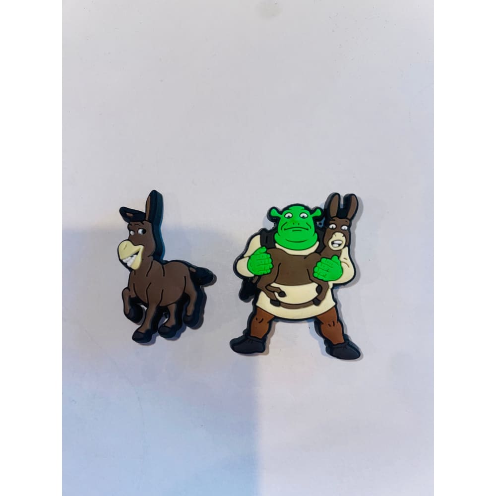 2x shrek and donkey shoe charms - shoe accessories clogs - shoe accessories - shoe charms fashion accessories