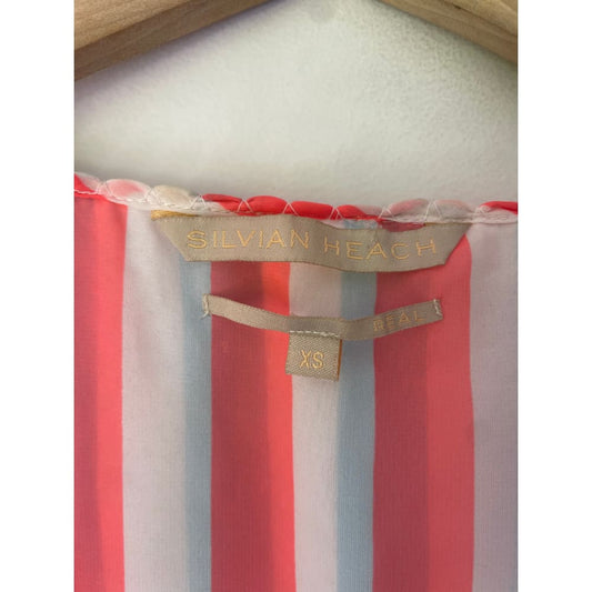 Silvian heach size xs sleeveless top – bold multicolor stripes for effortless style - tank tops condition: used - top