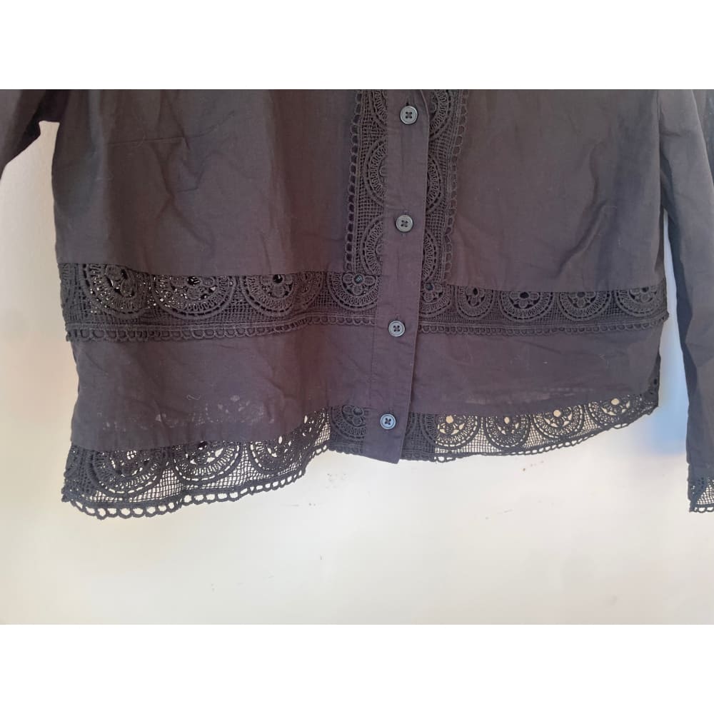 Brand new cut label branded clothing size 10 lace-detail cotton top - blouses blouse - bnew label cut branded clothing