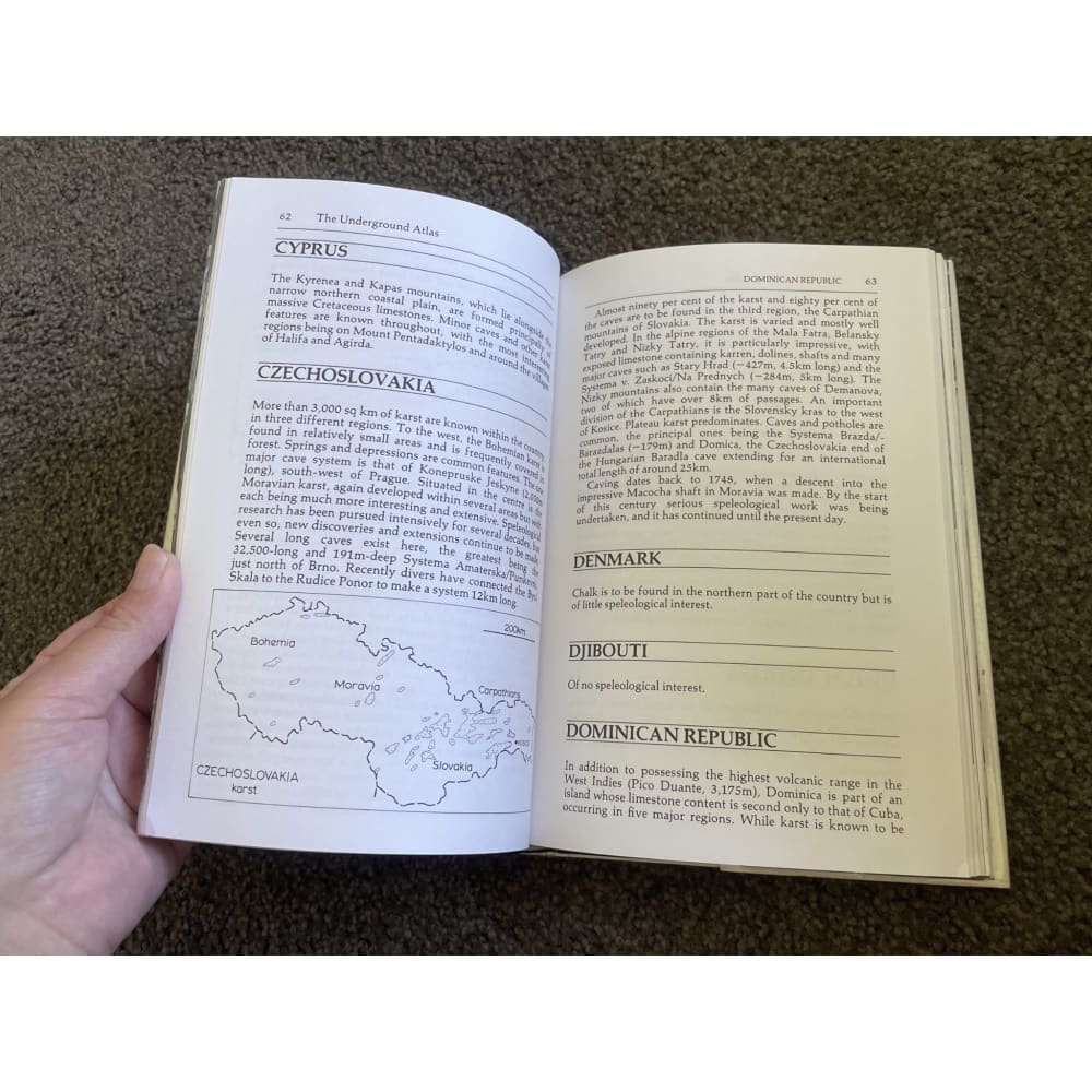 The underground atlas: a gazette of the world’s cave regions - print books book - condition: used - geography printed
