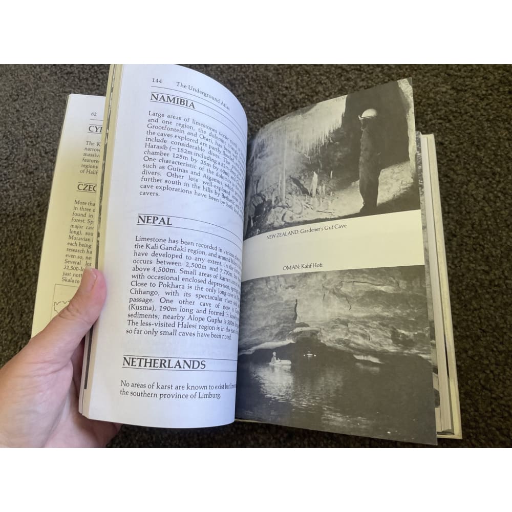 The underground atlas: a gazette of the world’s cave regions - print books book - condition: used - geography printed