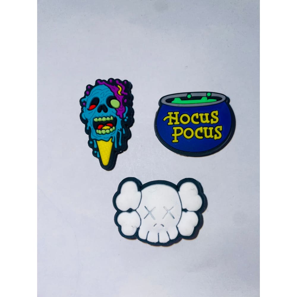 3x spooky cartoon themed shoe charms – fun halloween style – brand new - 3 - shoe accessories clogs - shoe accessories