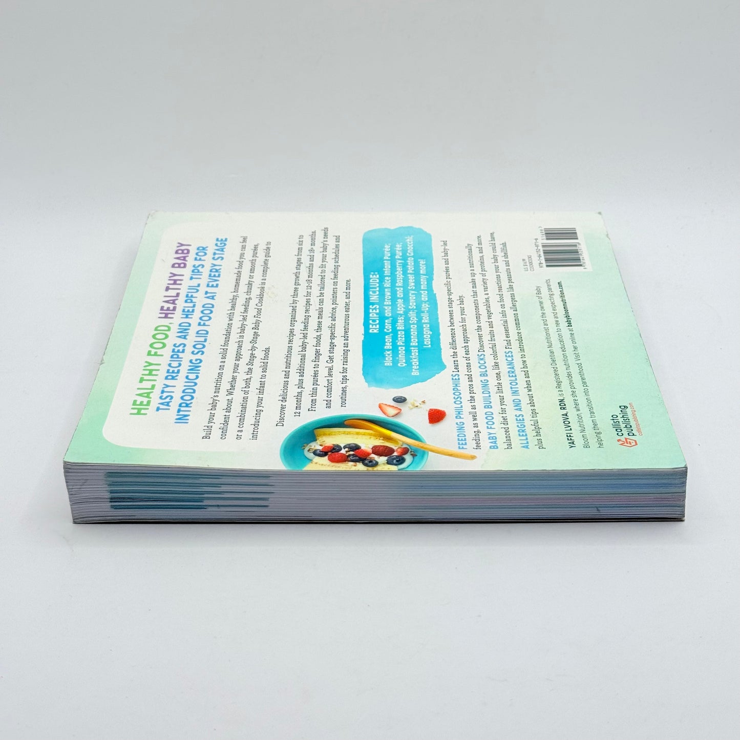Stage-by-stage baby food cookbook by yaffi lvova rdn - print books condition: used - what’s new printed media