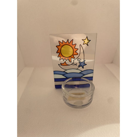 Stained glass tealight holder - moon & sun - candle holders candles & holders - home & living - home decor - home decor