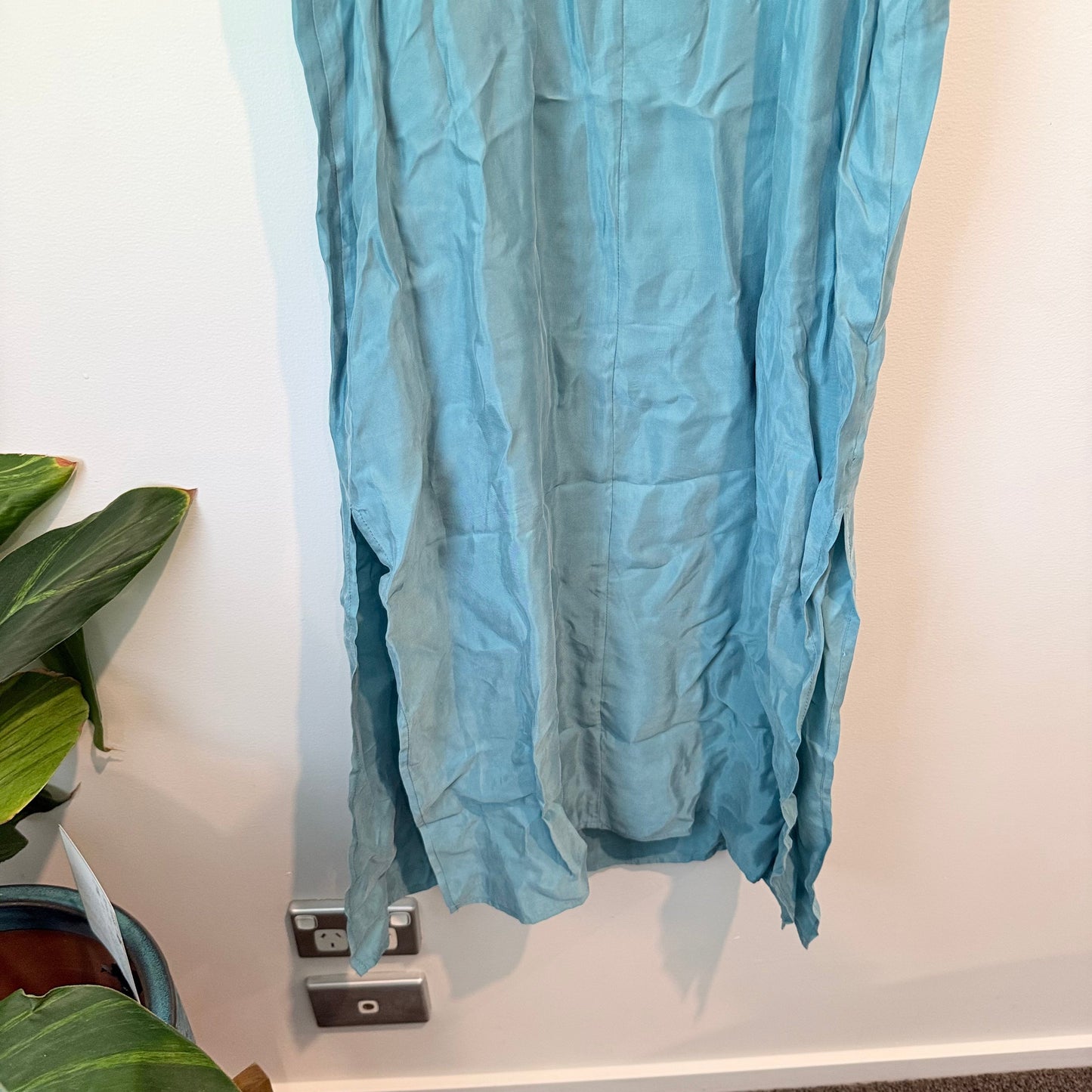 Staple the label size 8 nola duckegg cupro midi slip dress rrp $170.00 - dresses top womenās apparel