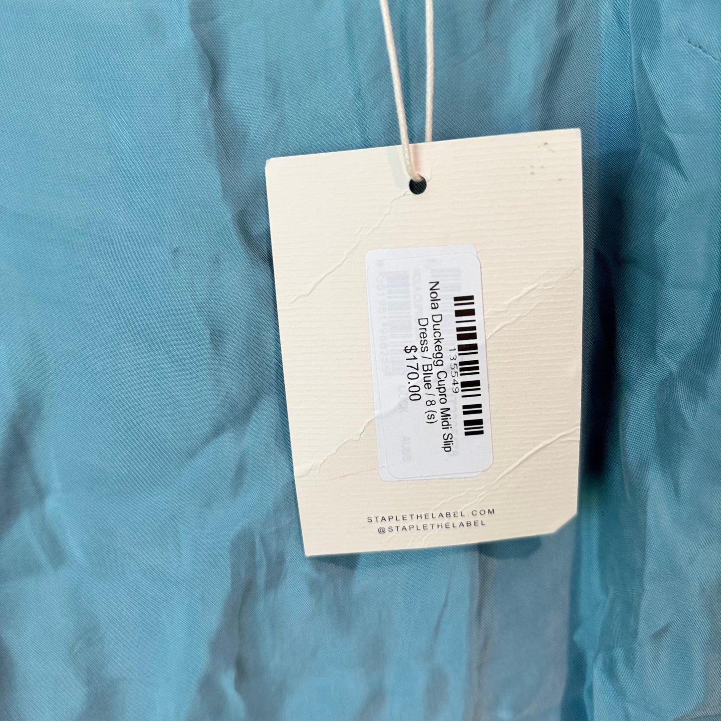 Staple the label size 8 nola duckegg cupro midi slip dress rrp $170.00 - dresses top womenās apparel