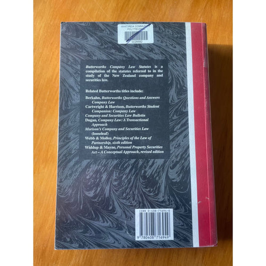 Butterworth’s company law statutes - 6th condition - print books book - condition: used - law - non fiction book