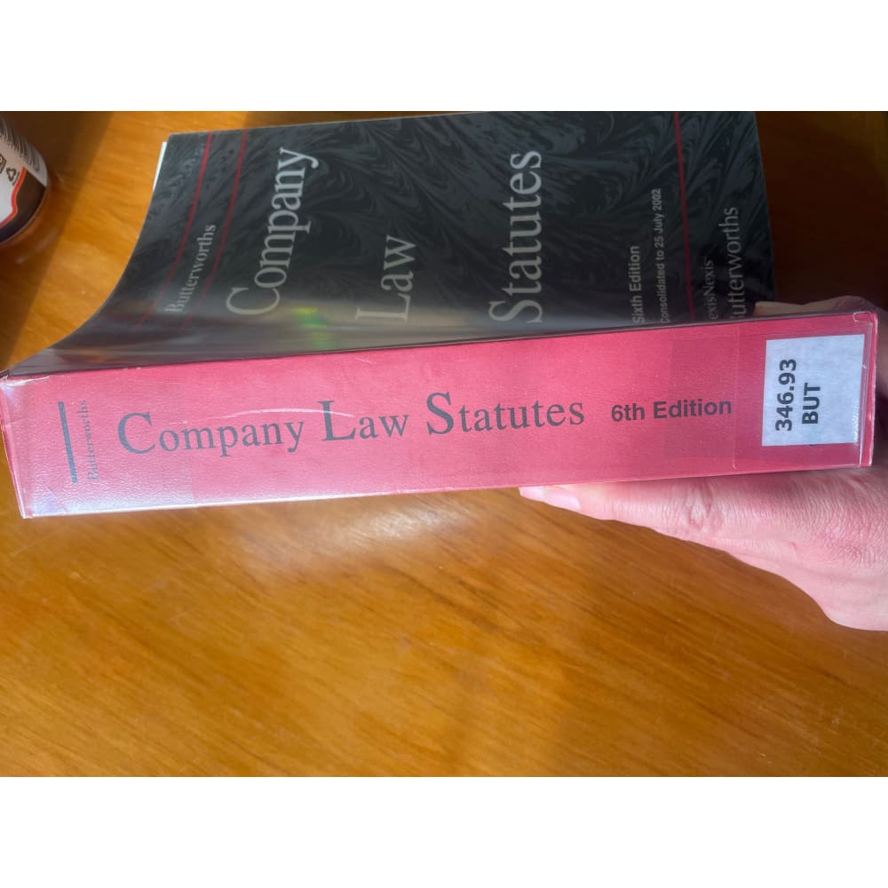 Butterworth’s company law statutes - 6th condition - print books book - condition: used - law - non fiction book