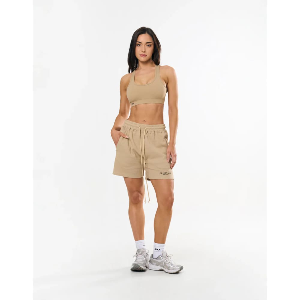 Stax size m originals waffle shorts sand - shorts bottom women’s apparel