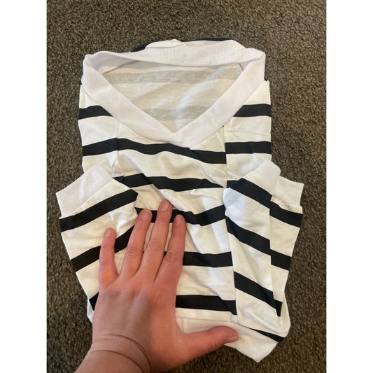 Striped pet shirt with sequin heart patch - pet apparel pet - pet apparel & accessories - pet outfit pet apparel &