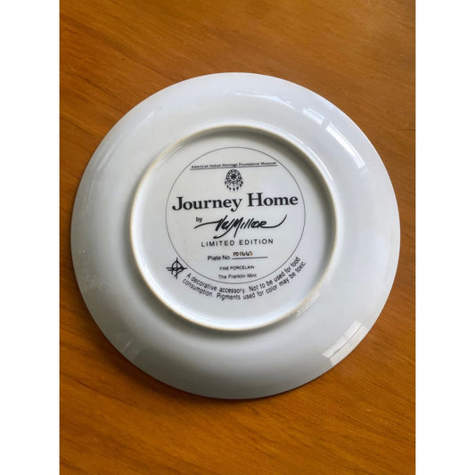 Limited edition franklin mint plate - ’journey home’ american indian plate - collectible coins collectible