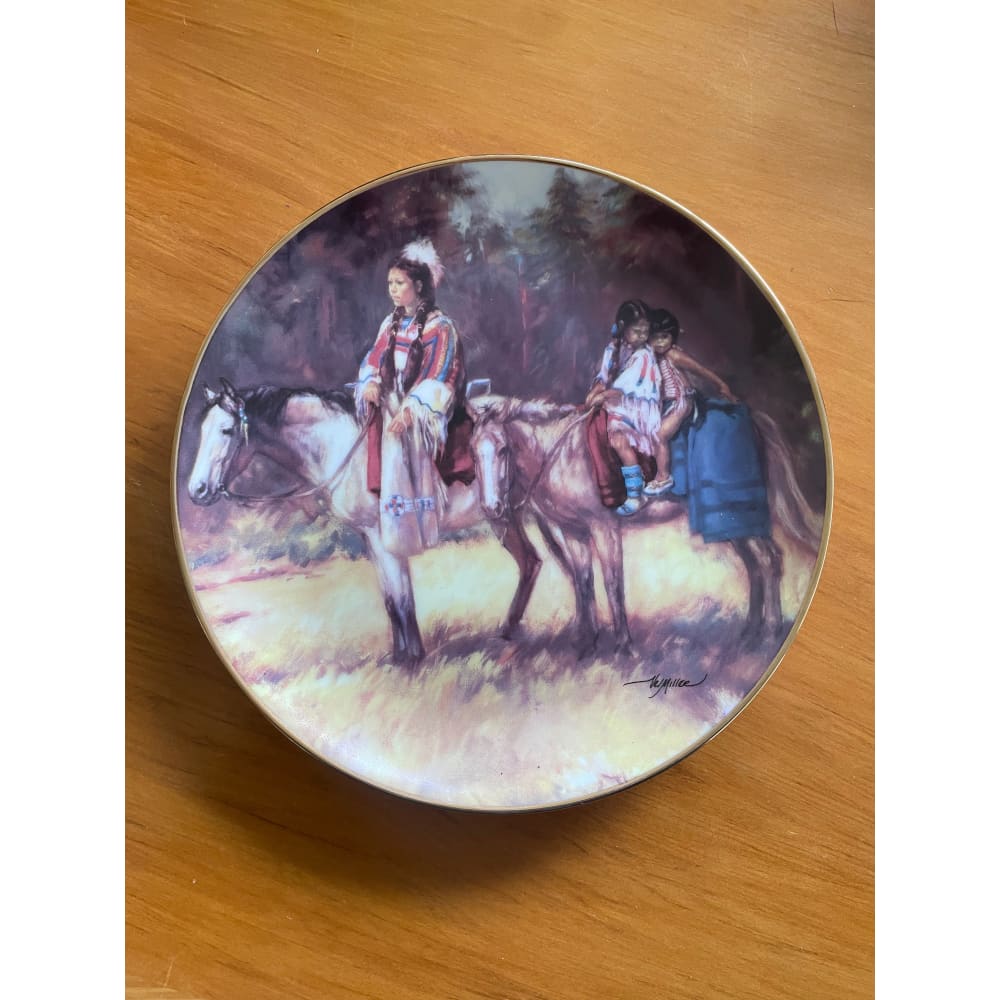 Limited edition franklin mint plate - ’journey home’ american indian plate - collectible coins collectible