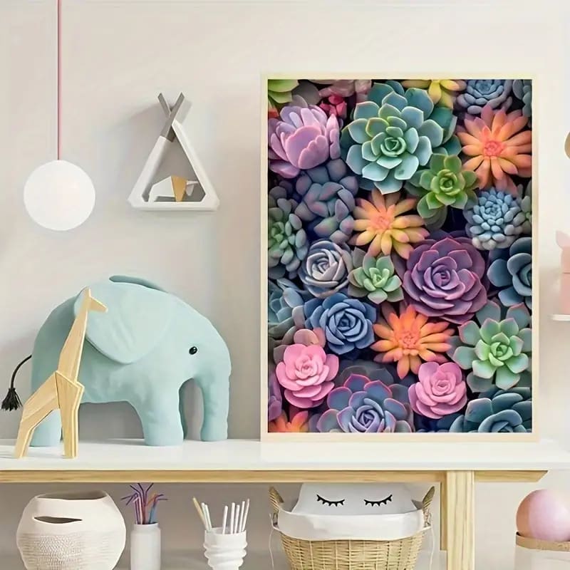 Succulent 30x40cm diamond art kit - mosaic kits crafts