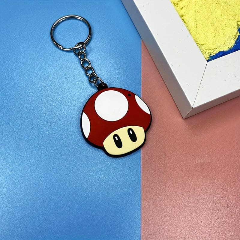 8pc super mario keyrings - dolls playsets & toy figures stationery