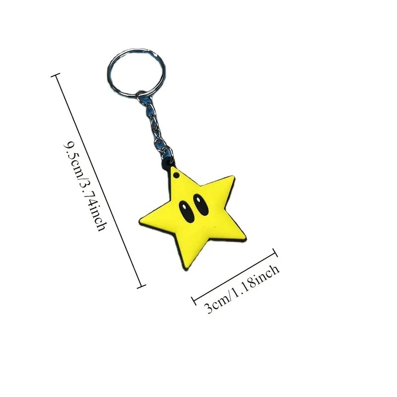 8pc super mario keyrings - dolls playsets & toy figures stationery