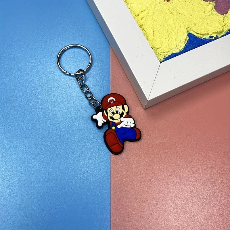8pc super mario keyrings - dolls playsets & toy figures stationery