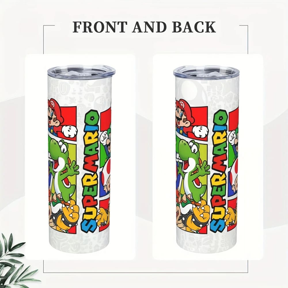 Super mario 20oz stainless steel tumbler with lid & straw - tumblers home&living materials