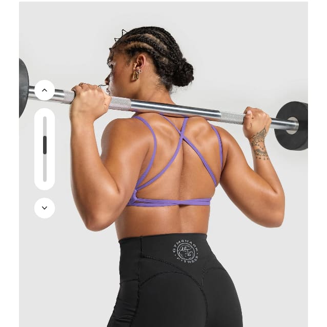 Gym shark back gains sports bra - size s - light support - sports bras sports