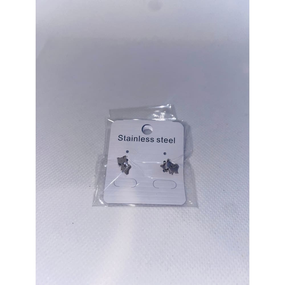 Cat Shaped Stainless Steel Stud Earrings