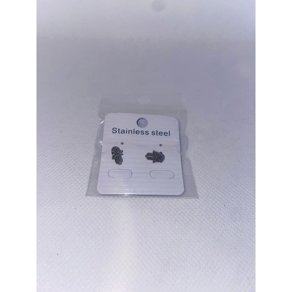 Hamsa Hand Stainless Steel Stud Earrings