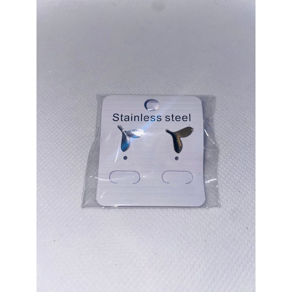 Stainless steel stud earrings – brand new – multiple cute animal & nature styles - whale tail - earrings earrings