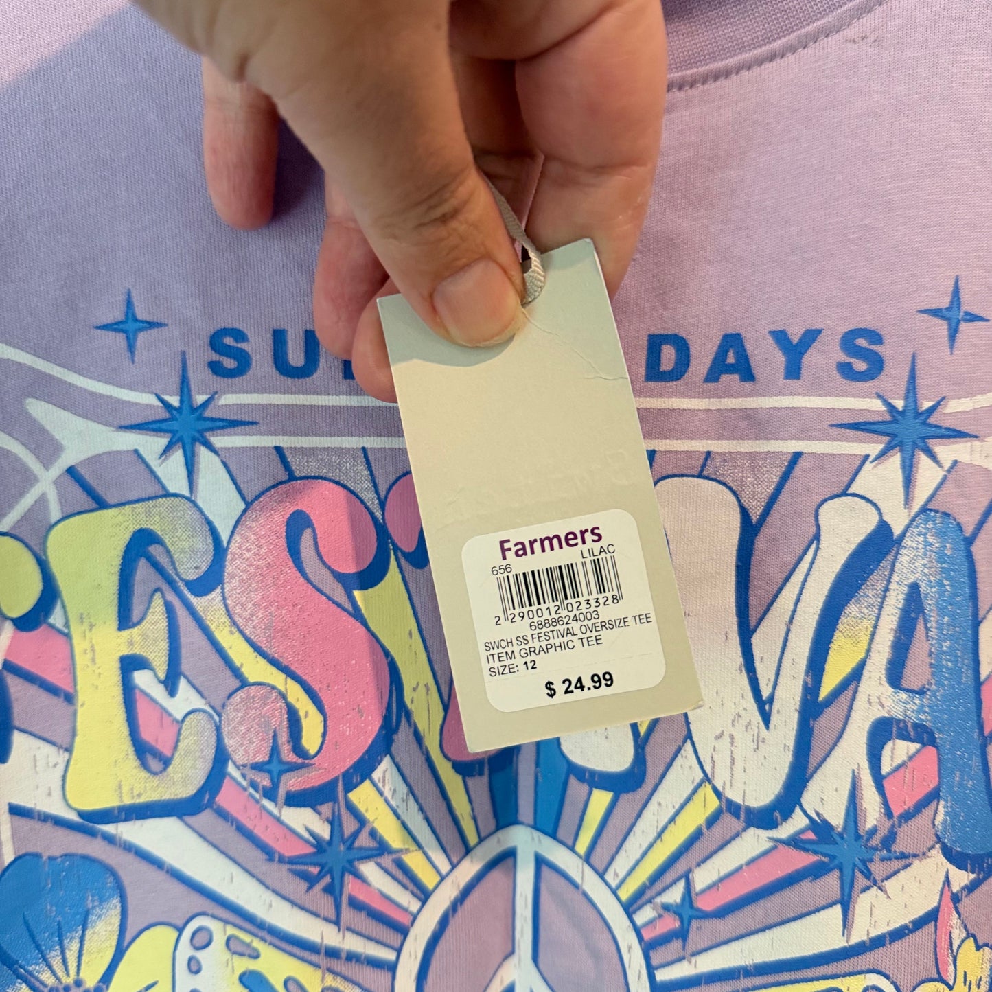 Switch girls size 12 festival oversized graphic tee rrp $24.99 - t-shirts baby clothing