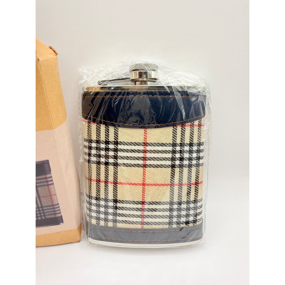 Maison by premier cream tartan hip flask 8oz - flasks home&living materials