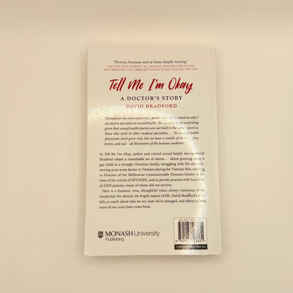 Tell me i’m okay a doctor’s story by david bradford - print books printed media