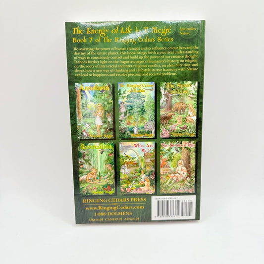 A book with a dark green cover featuring six illustrated panels and text.