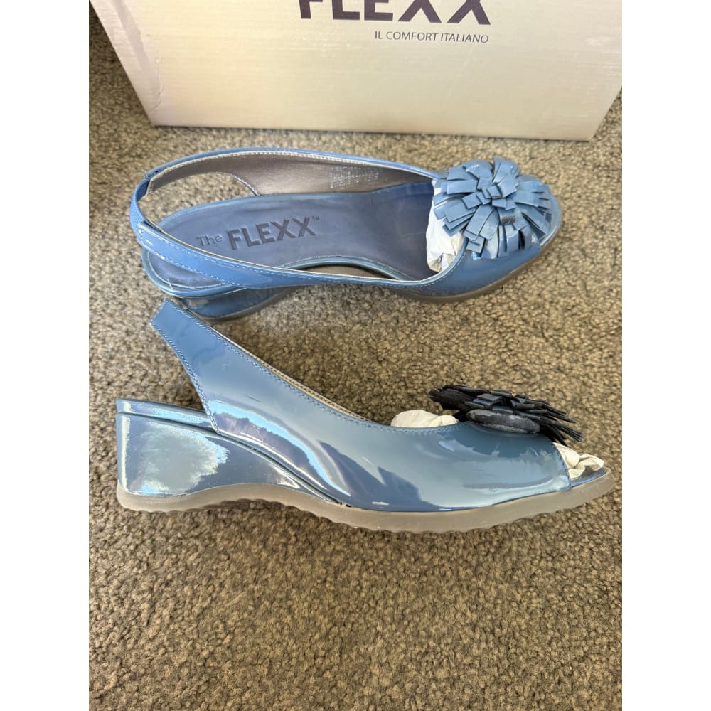 The flexx daylight cobalt patent leather shoes – size eu 37 | bold comfy & stylish - heels women’s shoes
