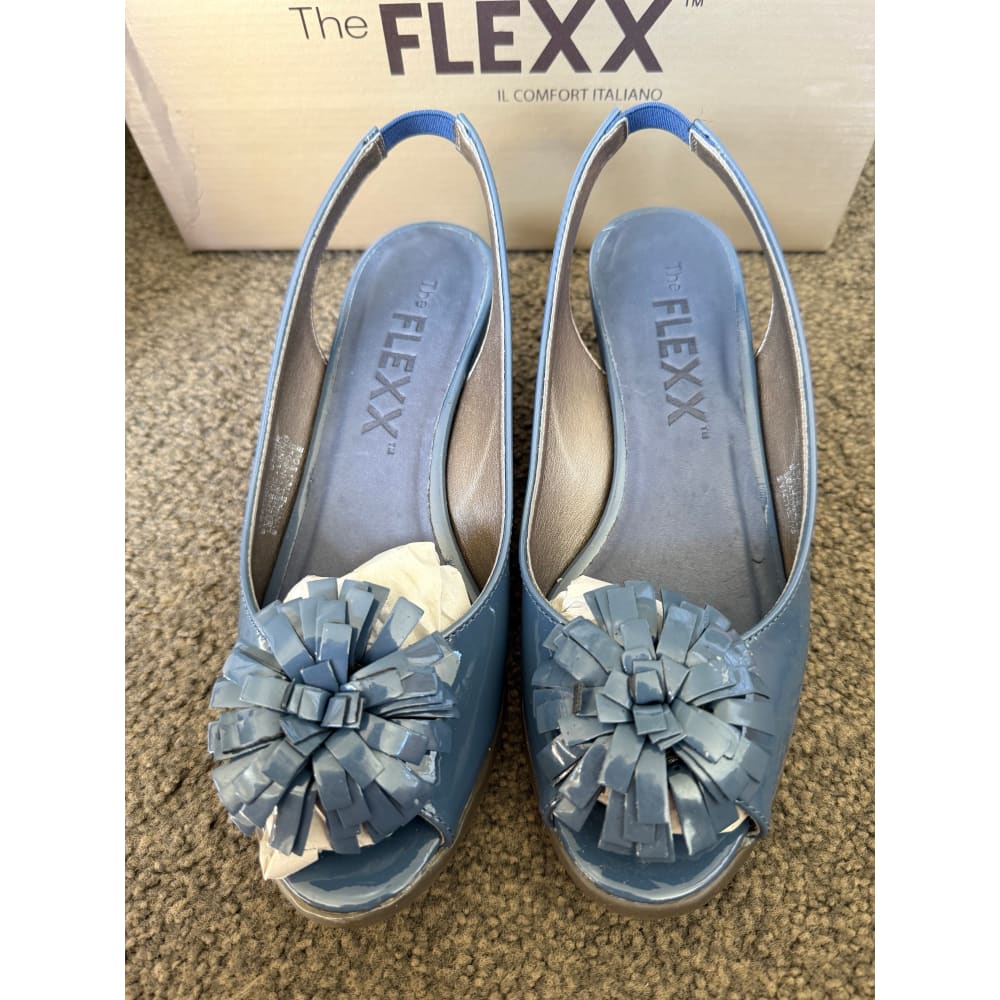 The flexx daylight cobalt patent leather shoes – size eu 37 | bold comfy & stylish - heels women’s shoes